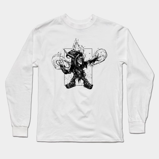 Fire Mage Goblin Long Sleeve T-Shirt by Phreephur